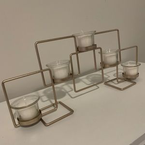 West Elm Brushed Brass Centerpiece Candle Holder